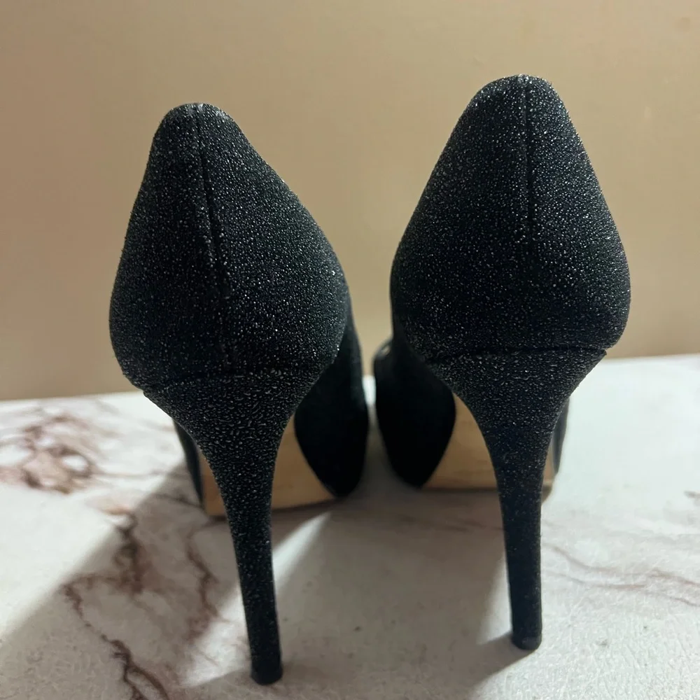 Kate Spade New York Karoline Black Glitter Womens Shoes Size 7.5 Italy